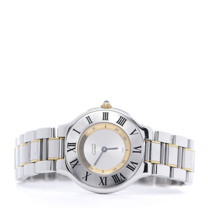 Cartier Stainless Steel 18K Yellow Gold 31mm Must De 21 Quartz Watch 3 of 6