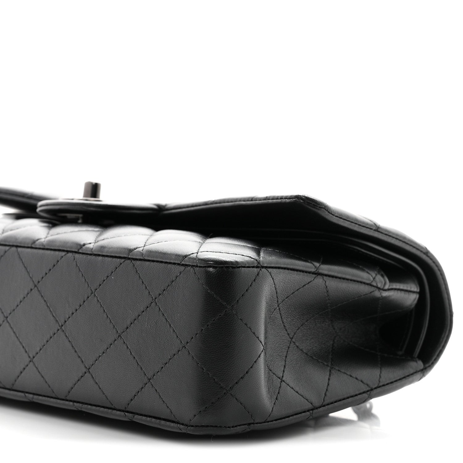 Chanel Lambskin Quilted Medium Double Flap So Black 10 of 11