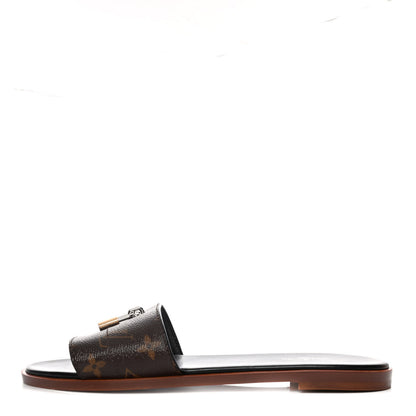 Louis Vuitton Monogram Lock It Flat Mules 40 Brown 1 of 12