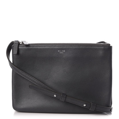 Celine Lambskin Small Trio Crossbody Bag Anthracite 1 of 9