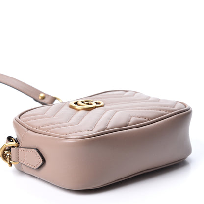 Gucci Calfskin Matelasse Mini GG Marmont Chain Shoulder Bag Porcelain Rose 3 of 10