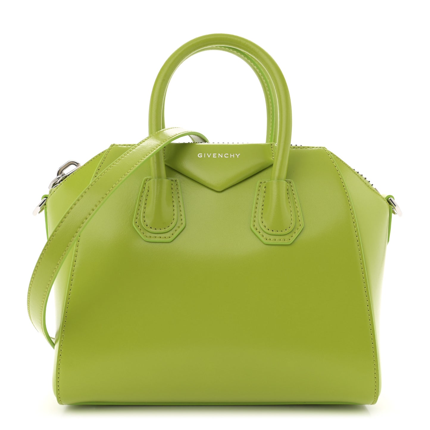 Shiny Lord Calfskin Mini Antigona Citrus Green