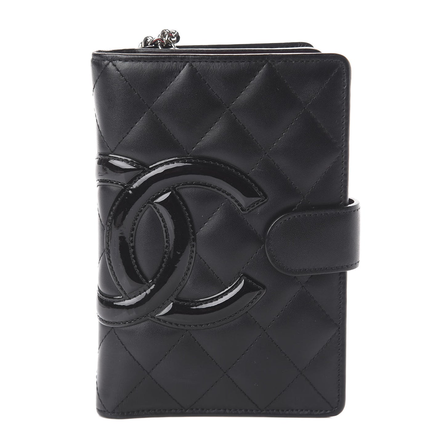 Calfskin Cambon Zipped Pocket Wallet Black