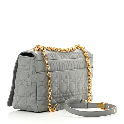 Christian Dior Lambskin Cannage Large Caro Bag Grey 3 of 17