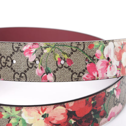Gucci GG Plus Monogram Blooms Plaque Belt 80 32 Beige Multicolor Dry Rose 5 of 6