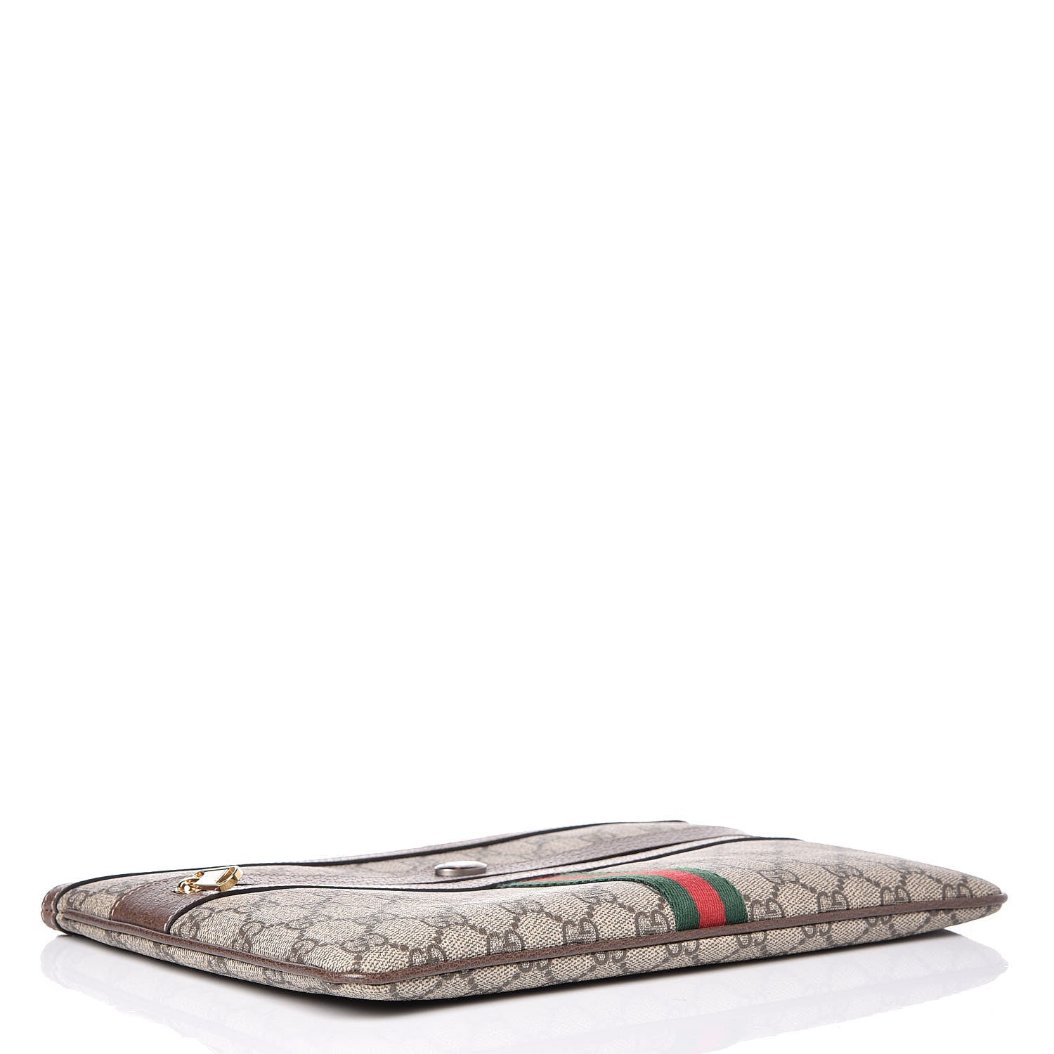 Gucci GG Supreme Monogram Large Ophidia Pouch Clutch Brown 4 of 9