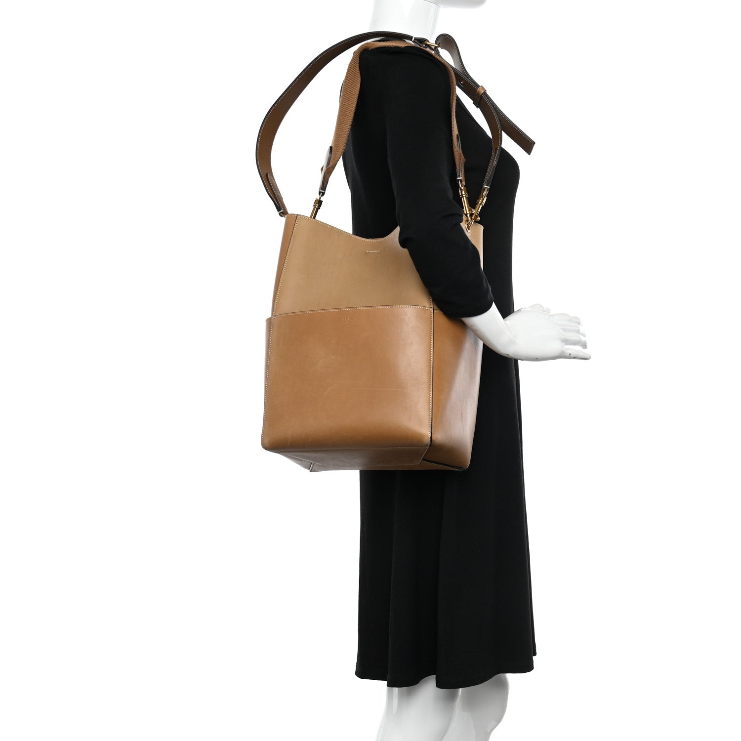 Celine Natural Calfskin Sangle Bucket Bag Light Camel 2 of 11