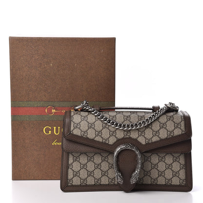 Gucci GG Supreme Monogram Textured Dollar Calfskin Top Handle Dionysus Shoulder Bag Beige Ebony New Acero 11 of 11