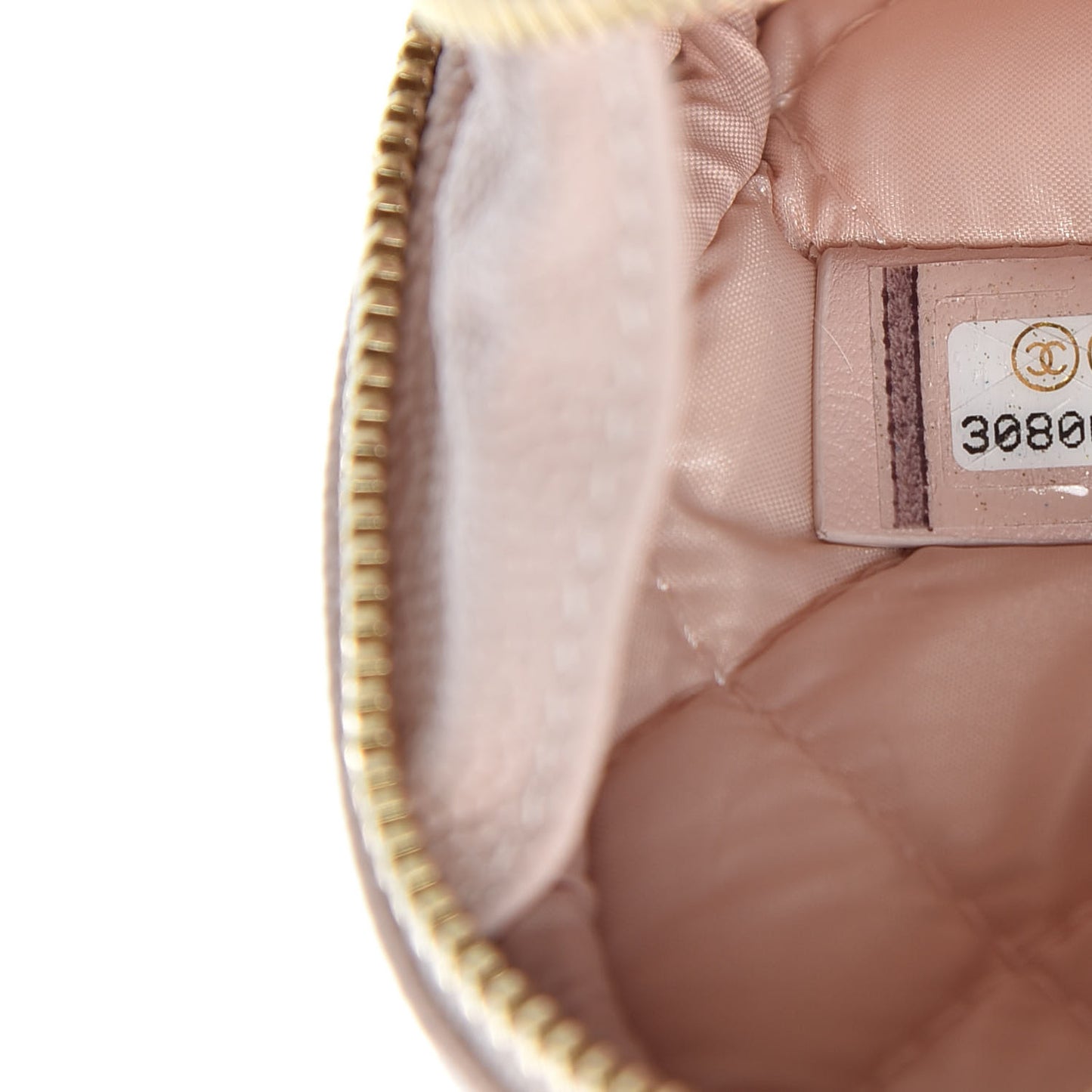 Caviar Quilted Small Curvy Pouch Cosmetic Case Light Pink