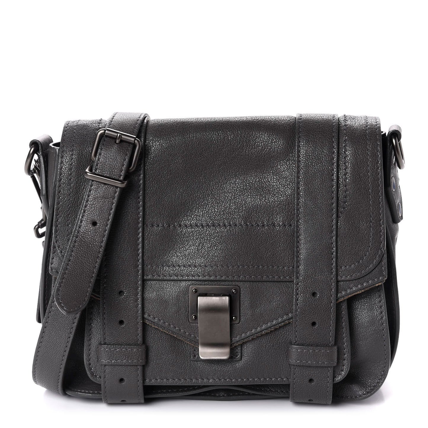 Lambskin PS1 Mini Pouch Messenger Heather Grey
