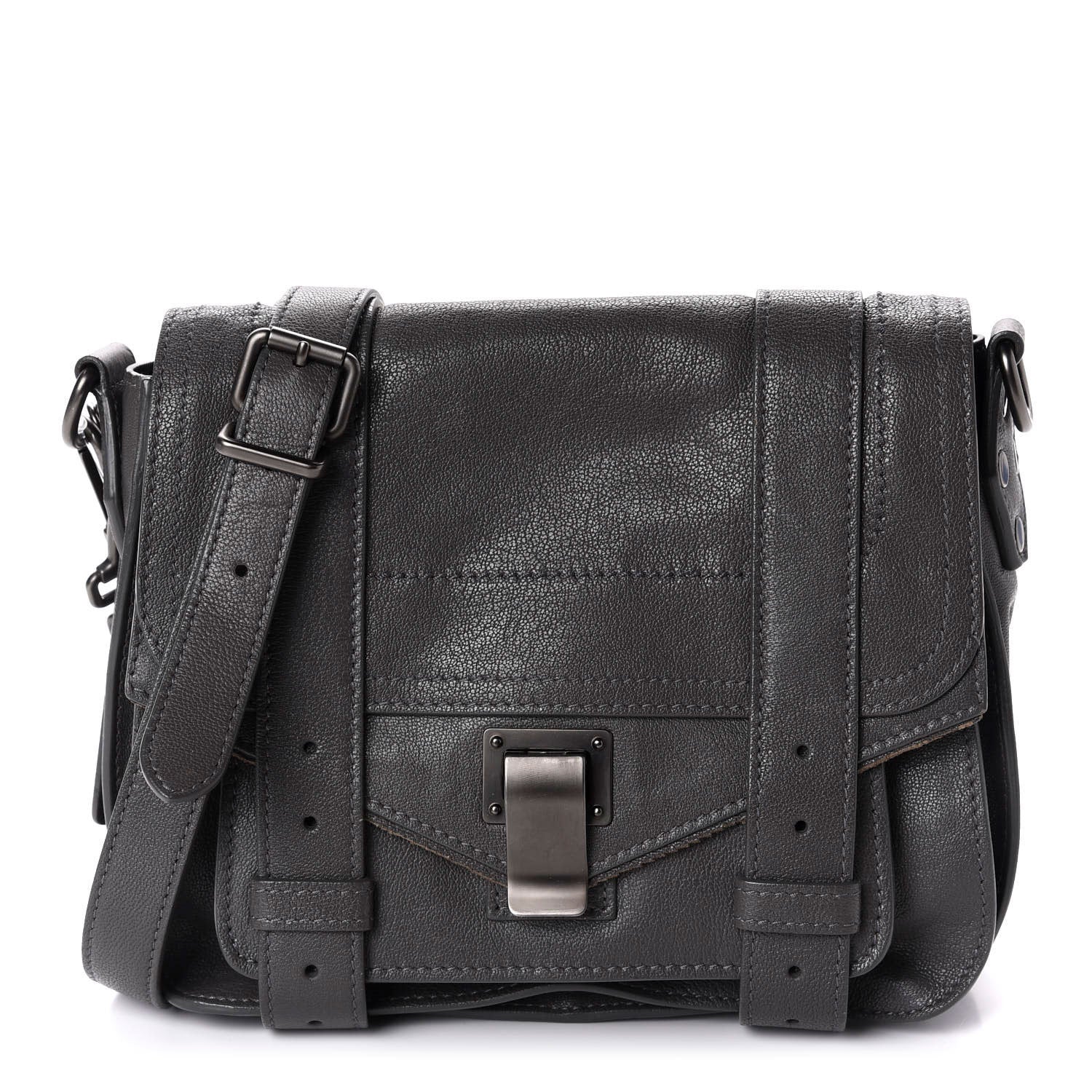 Proenza Schouler Lambskin PS1 Mini Pouch Messenger Heather Grey 1 of 13