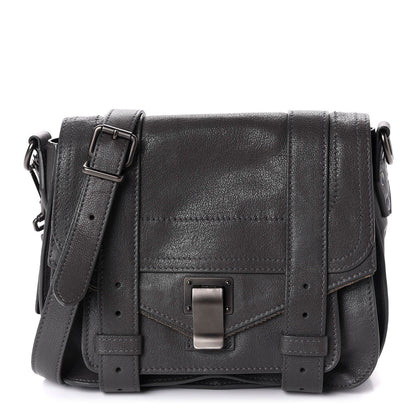 Proenza Schouler Lambskin PS1 Mini Pouch Messenger Heather Grey 1 of 13