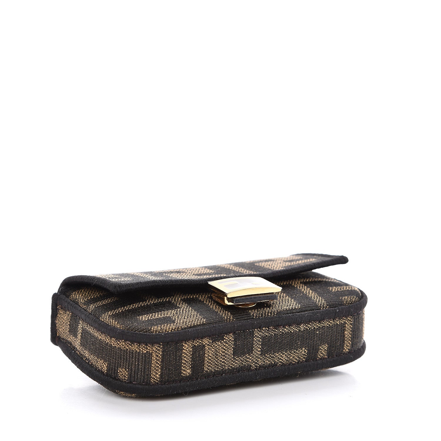 Fendi Fabric Jacquard FF 1974 Nano Baguette Charm Tobacco Moro Black 5 of 9