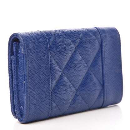 Chanel Caviar Quilted Vintage Mademoiselle Card Holder Dark Blue 3 of 11