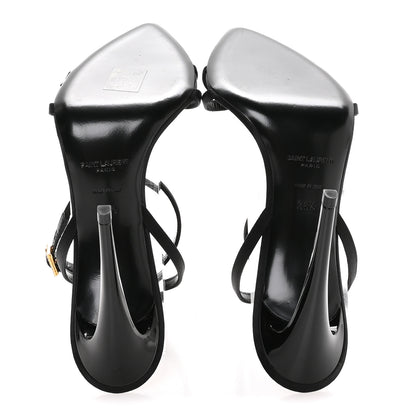 Saint Laurent Calfskin Satin Crystal Gippy 110 Sandals 36.5 Black 6 of 8