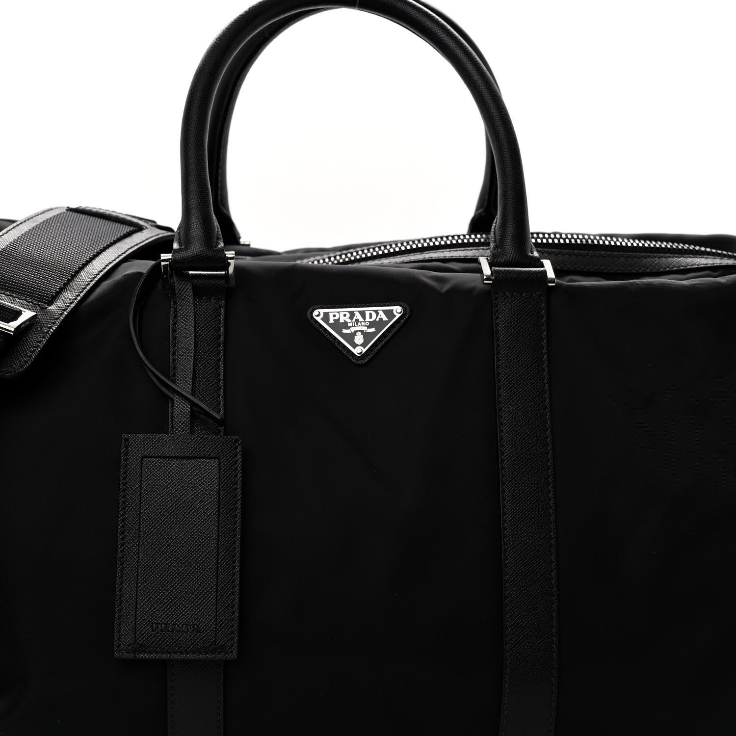 Prada Re-Nylon Saffiano Duffle Bag Black 7 of 9