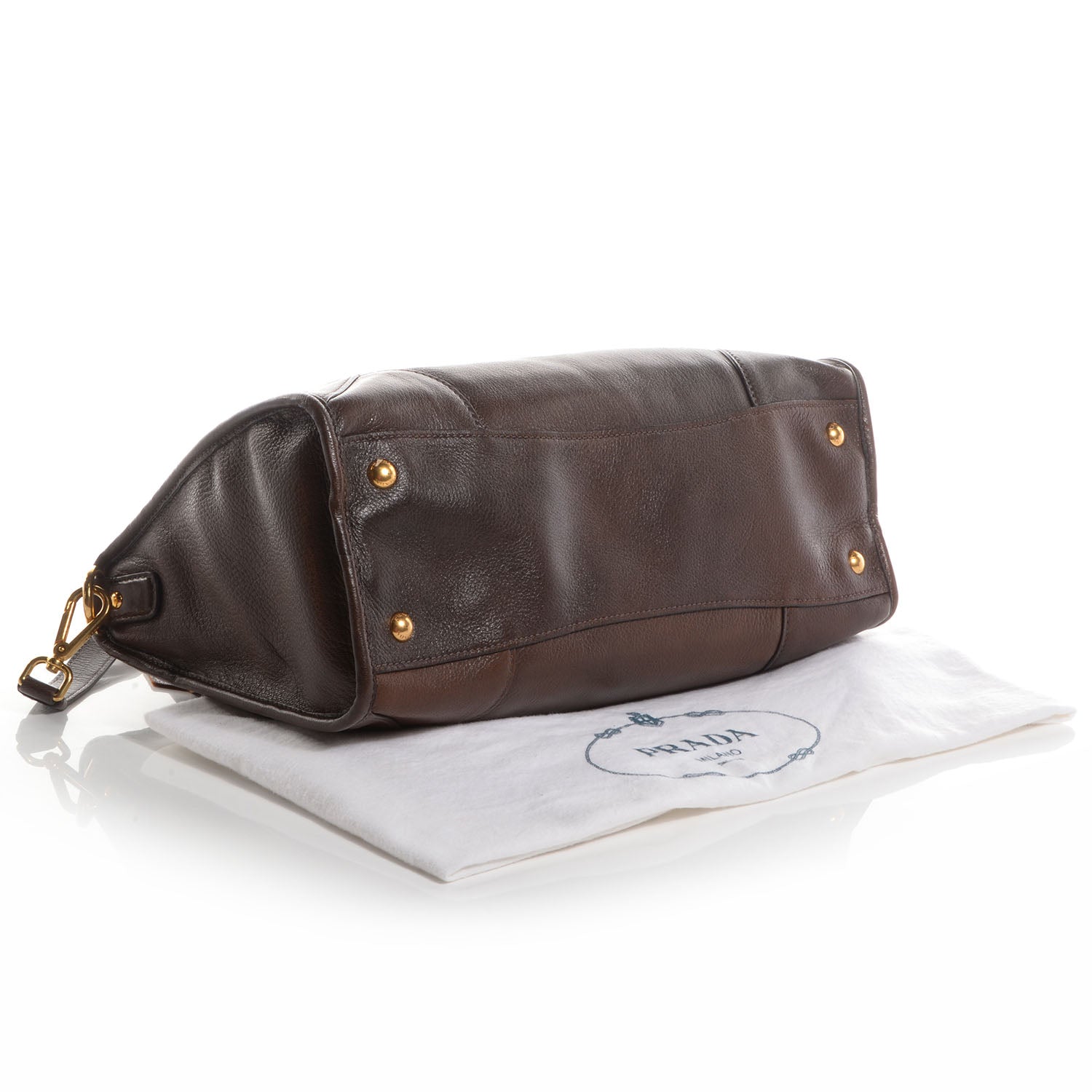 Prada Cervo Deerskin Shopping Satchel Bruciato 3 of 9