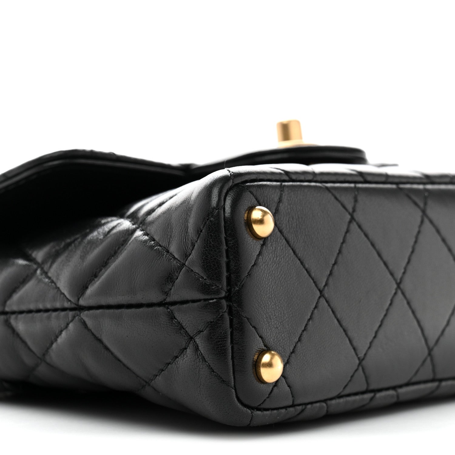 Chanel Lambskin Quilted Small Flap Top Handle Bag Black 9 of 10