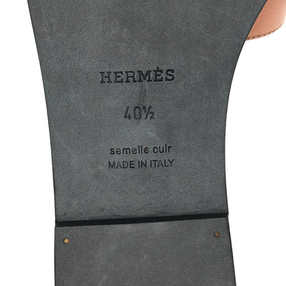 Hermes Box Calfskin Oran Sandals 40.5 Granit Rose 7 of 10