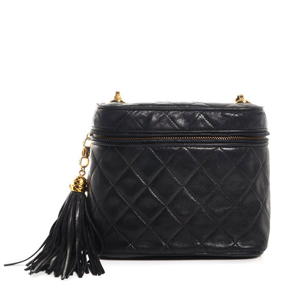 Chanel Lambskin CC Tassel Shoulder Bag Black 1 of 7
