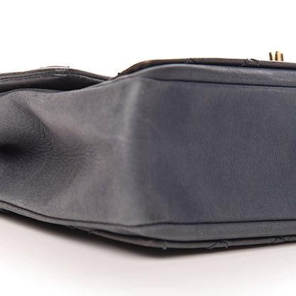 Chanel Calfskin Stitched Two Tone Flap Blue 20 of 23