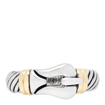 David Yurman Sterling Silver 18K Yellow Gold 15mm Cable Buckle Bracelet 1 of 3