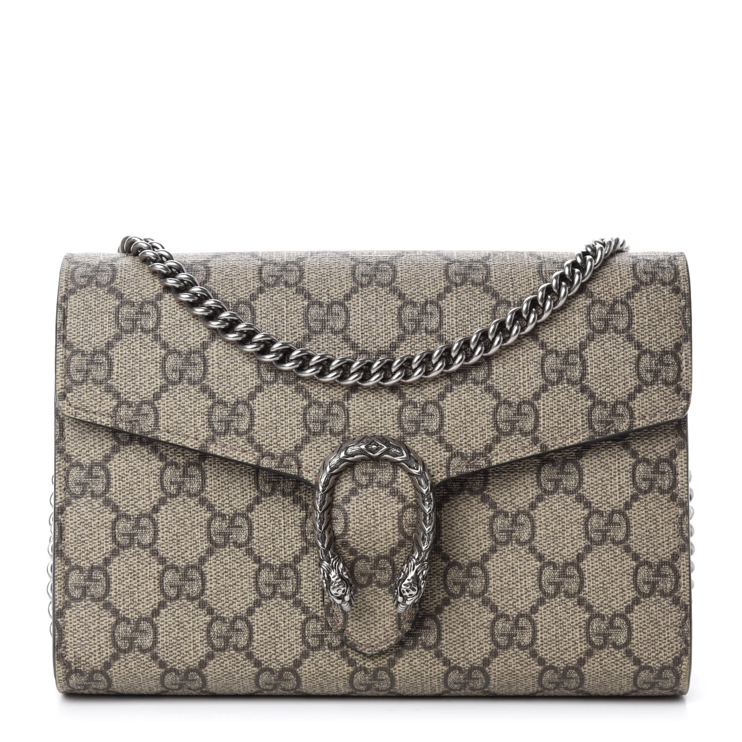 Gucci GG Supreme Monogram Mini Dionysus Chain Wallet Beige Black 1 of 10
