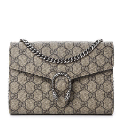 Gucci GG Supreme Monogram Mini Dionysus Chain Wallet Beige Black 1 of 10