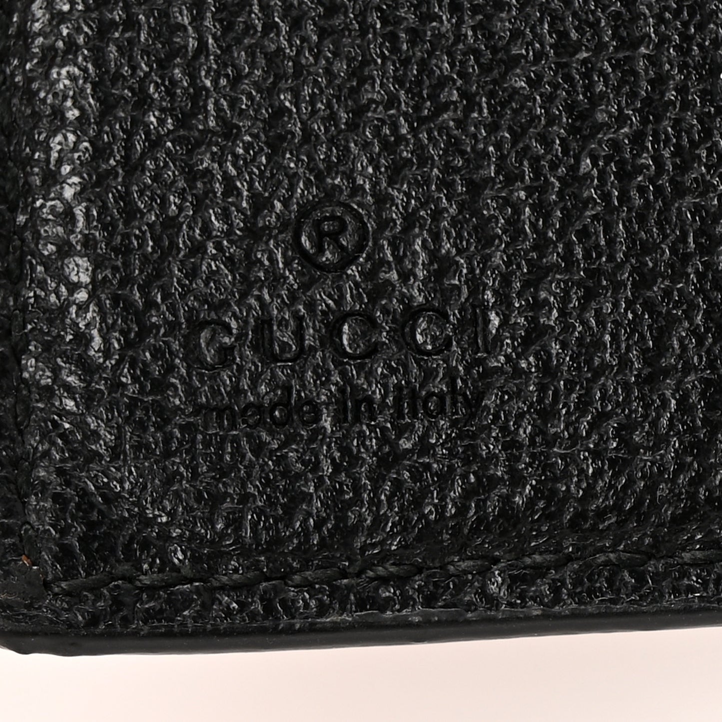 Calfskin Boar Effect GG Marmont Card Case Black