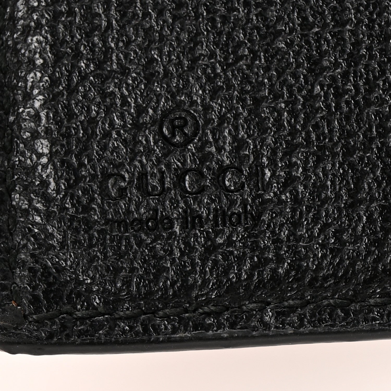 Gucci Calfskin Boar Effect GG Marmont Card Case Black 6 of 9