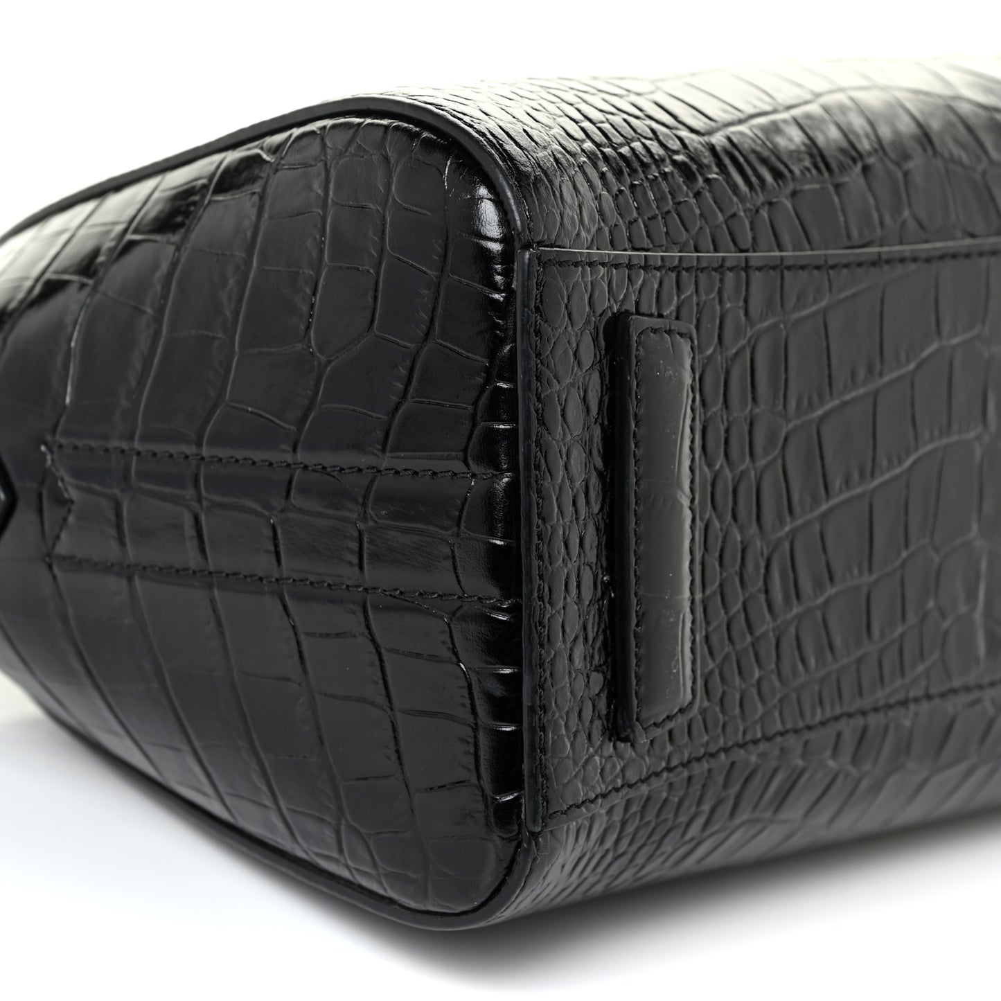 Calfskin Crocodile Embossed Mini Antigona Black