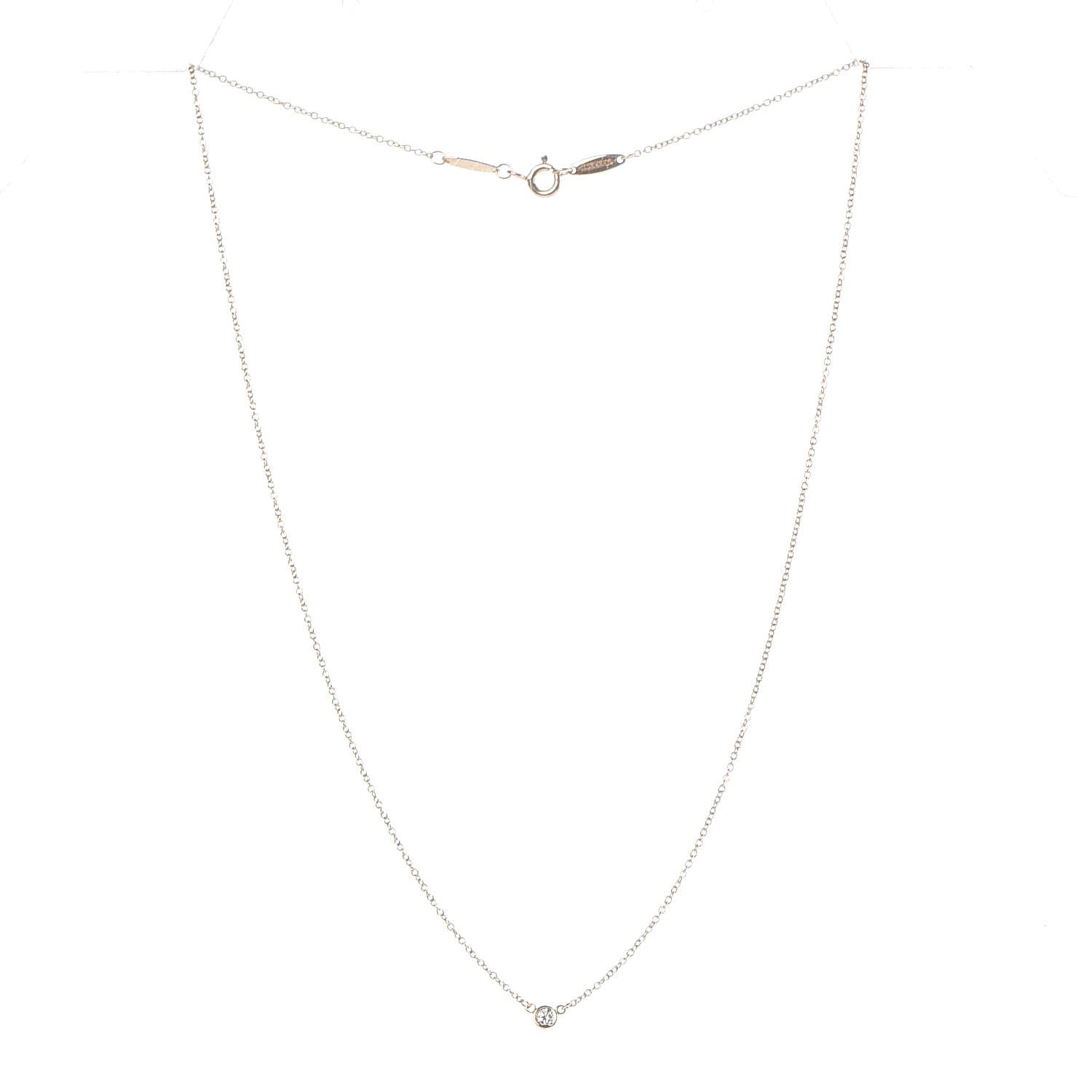 Tiffany 18K Yellow Gold Diamond .05ct Elsa Peretti Diamonds by the Yard Pendant Necklace 3 of 8
