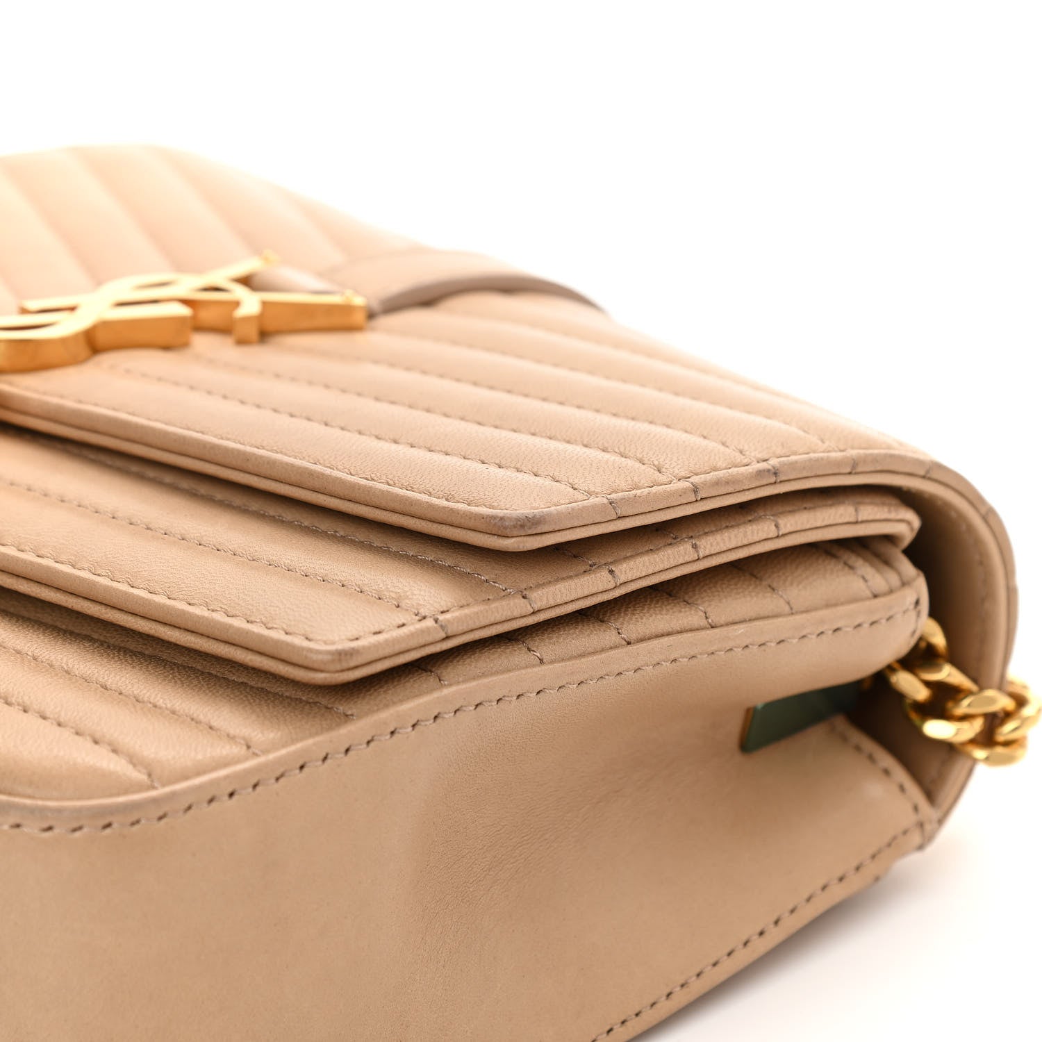 Saint Laurent Lambskin Matelasse Chevron Monogram Small Sulpice Bag Sable Beige 12 of 13