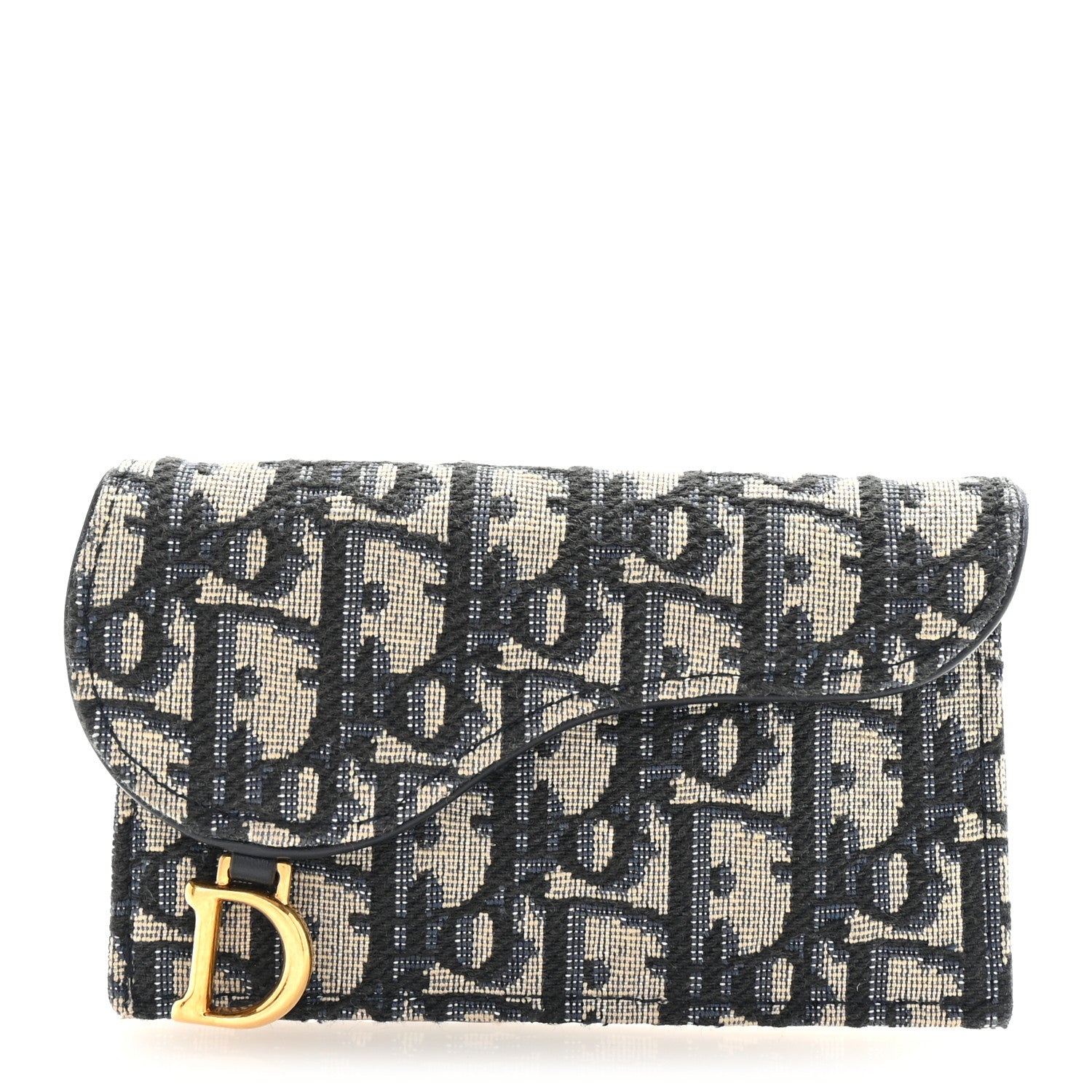 Christian Dior Oblique Saddle Cosmos Zipped Card Holder Blue 1 of 6