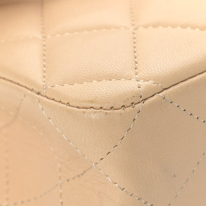 Chanel Lambskin Quilted Medium Double Flap Beige 7 of 18