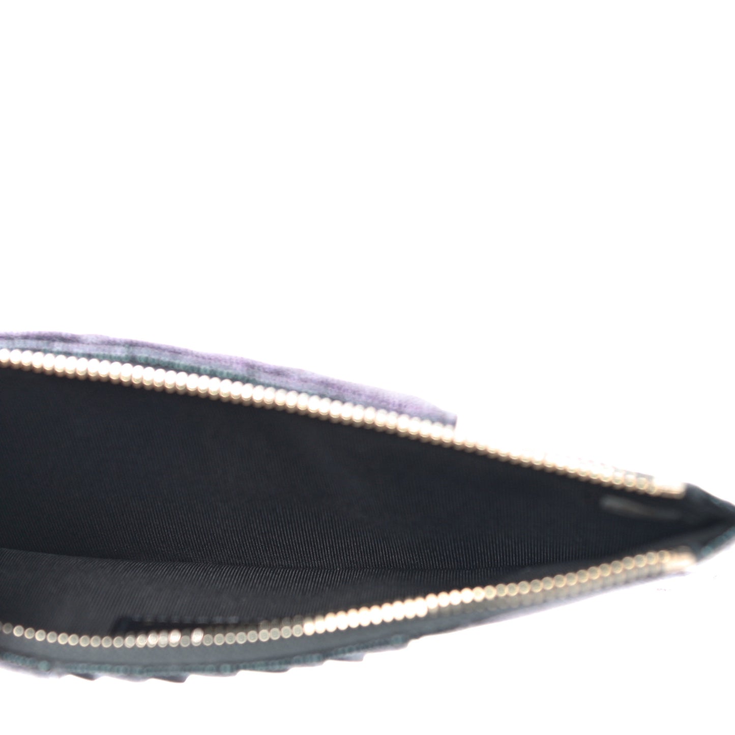 Iridescent Caviar Quilted Classic Flat Wallet Pouch Black