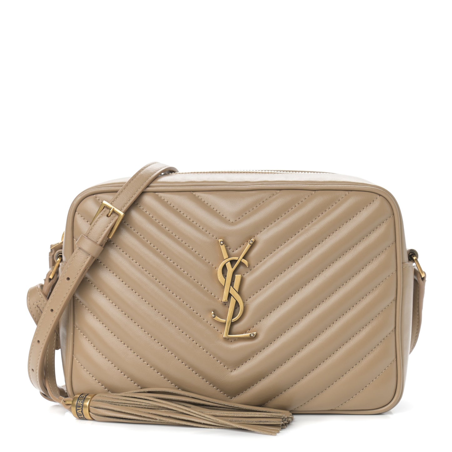 Calfskin Matelasse Monogram Lou Camera Bag Dark Latte
