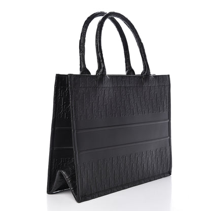 Christian Dior Oblique Calfskin Embossed Medium Book Tote Black 3 of 10