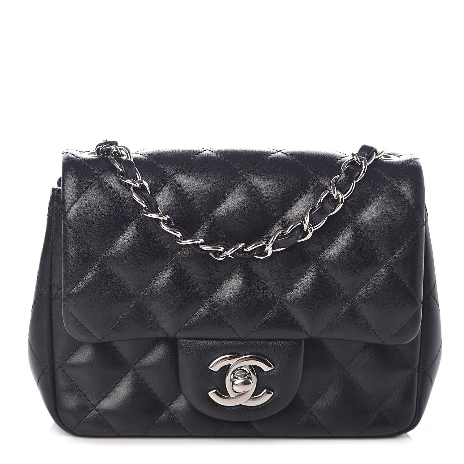 Chanel Lambskin Quilted Mini Square Flap Black 1 of 10