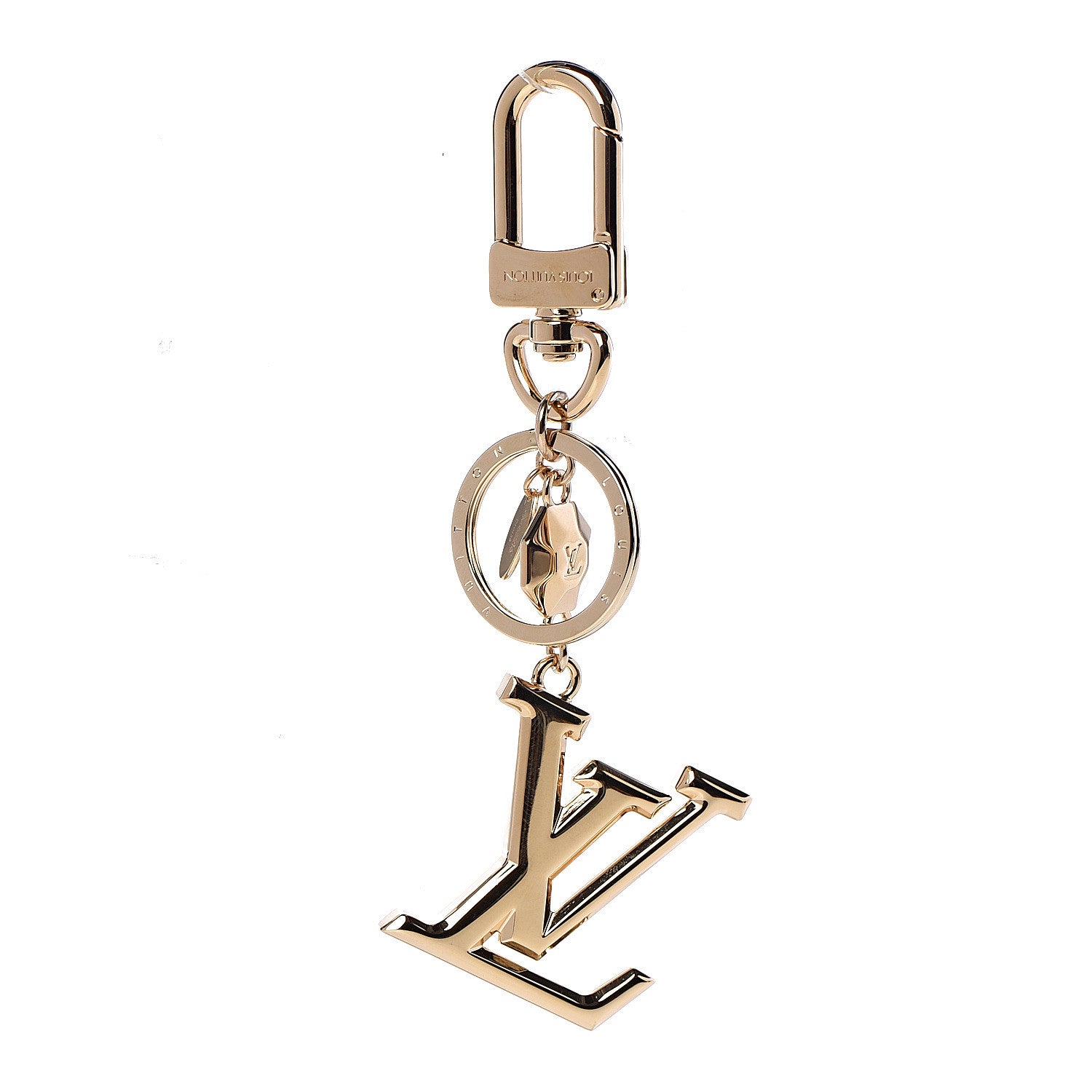 Louis Vuitton LV Facettes Bag Charm Key Holder Gold 1 of 4