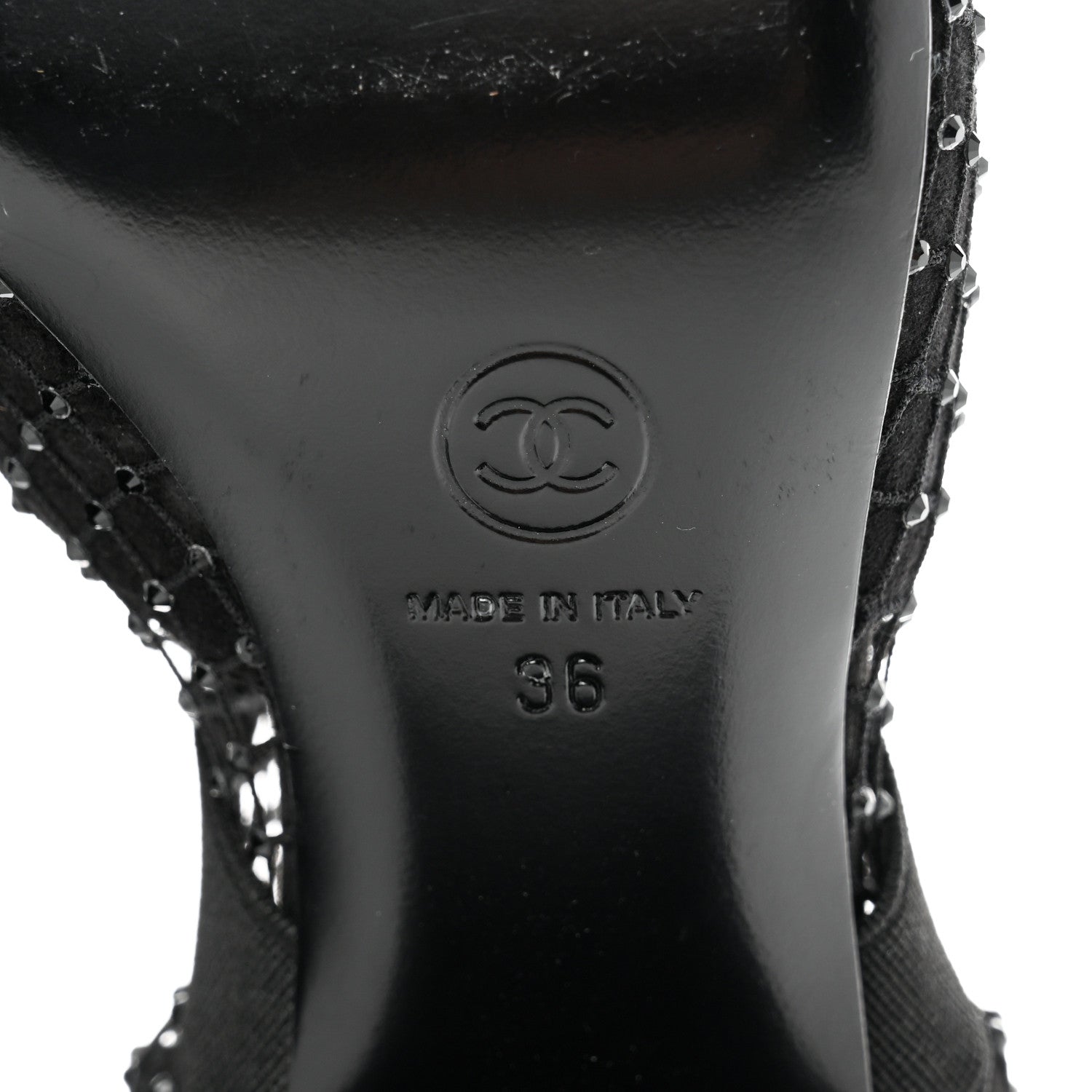 Chanel Resille Strass Kid Suede Patent Mary Jane Short Boots 36 Black 7 of 7