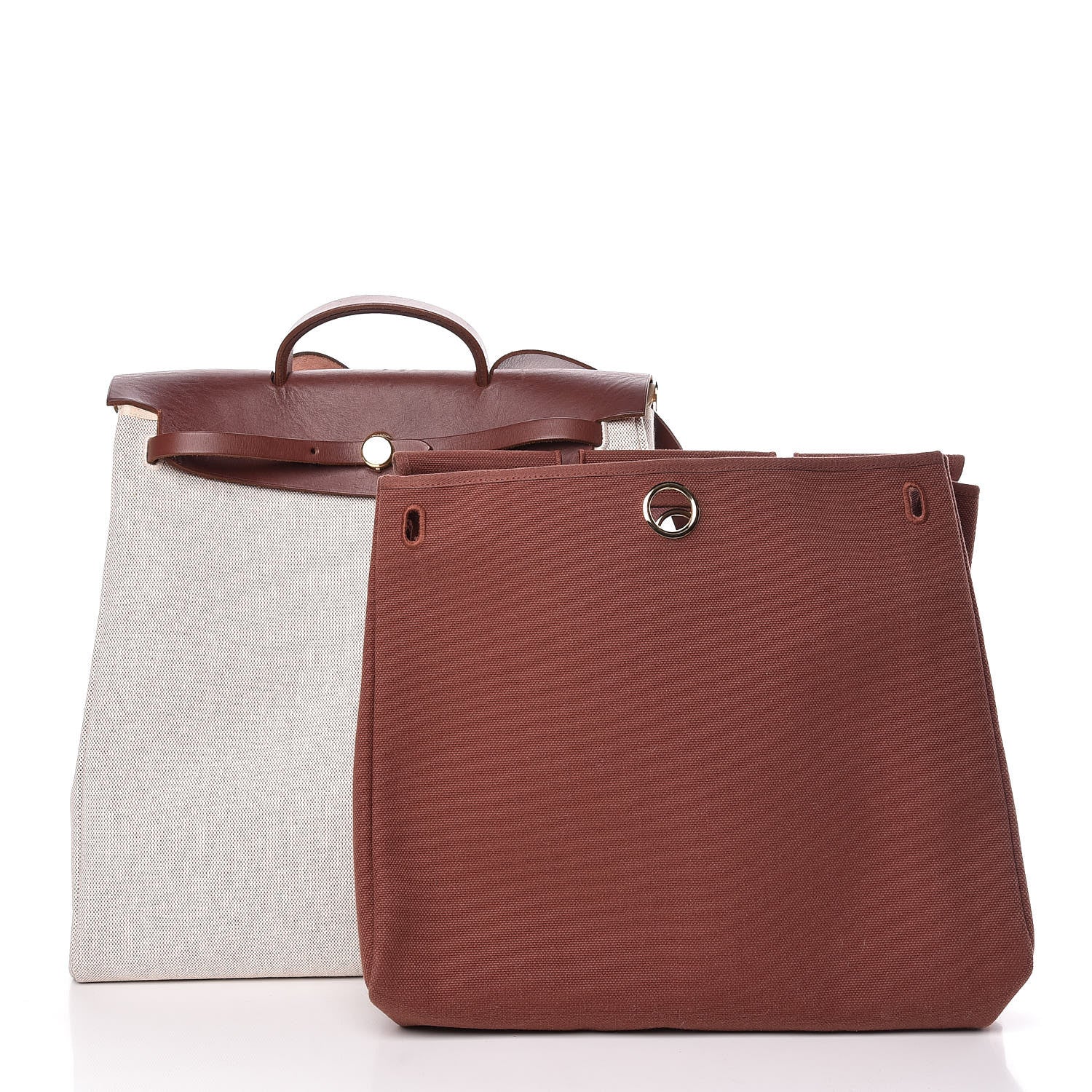 Hermes Toile Calfskin Herbag 39 GM Natural 3 of 18