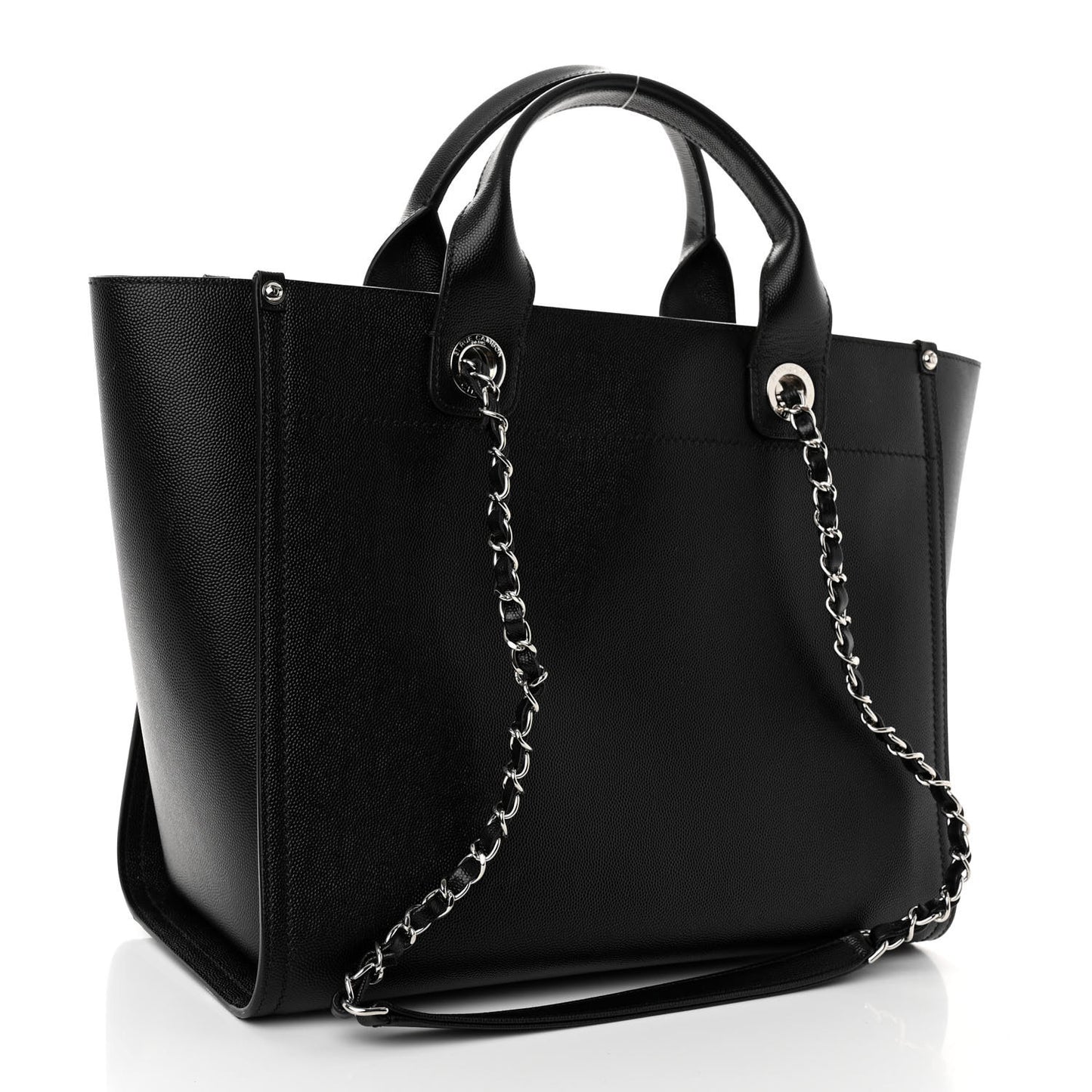 Caviar Small Studded Deauville Tote Black