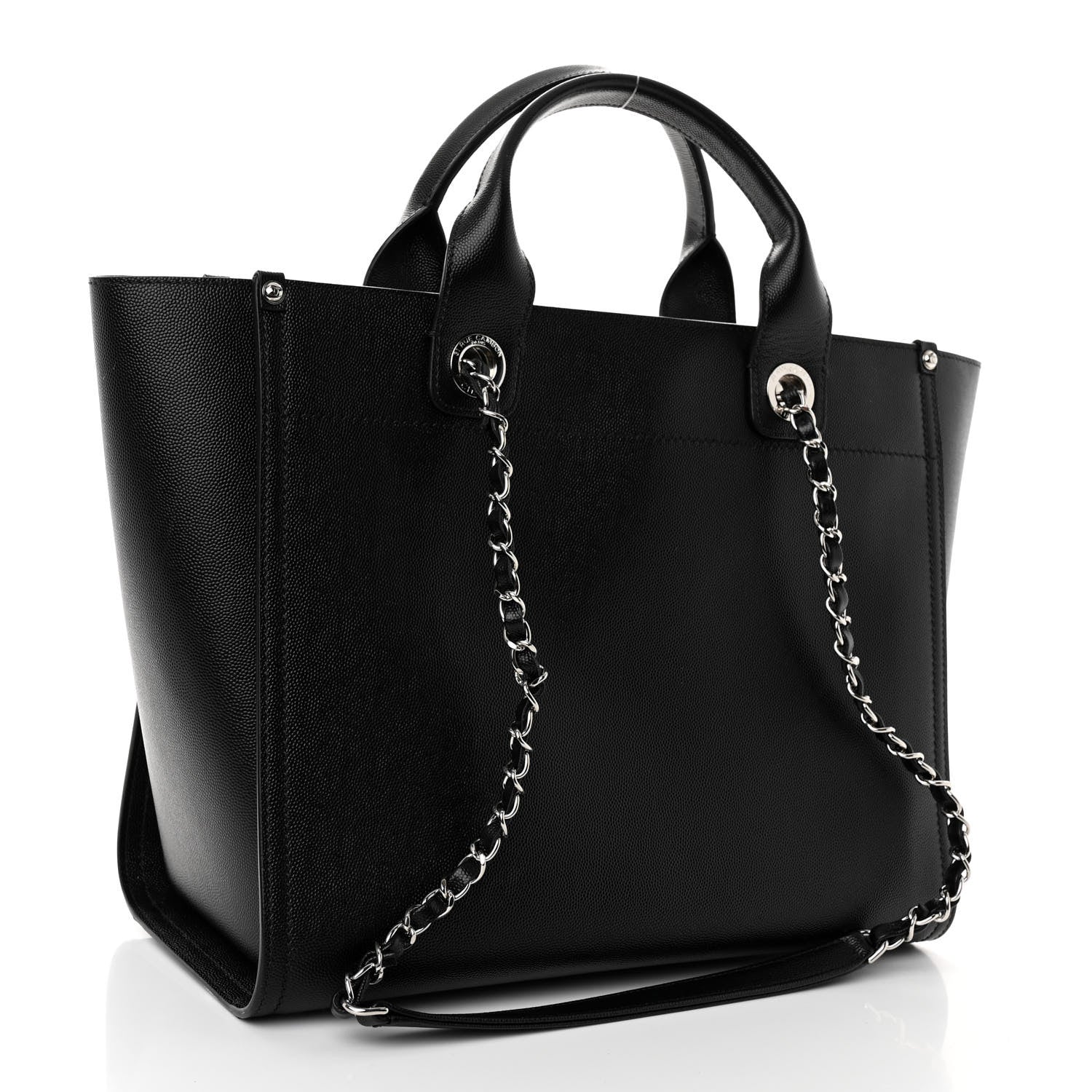 Chanel Caviar Small Studded Deauville Tote Black 3 of 10