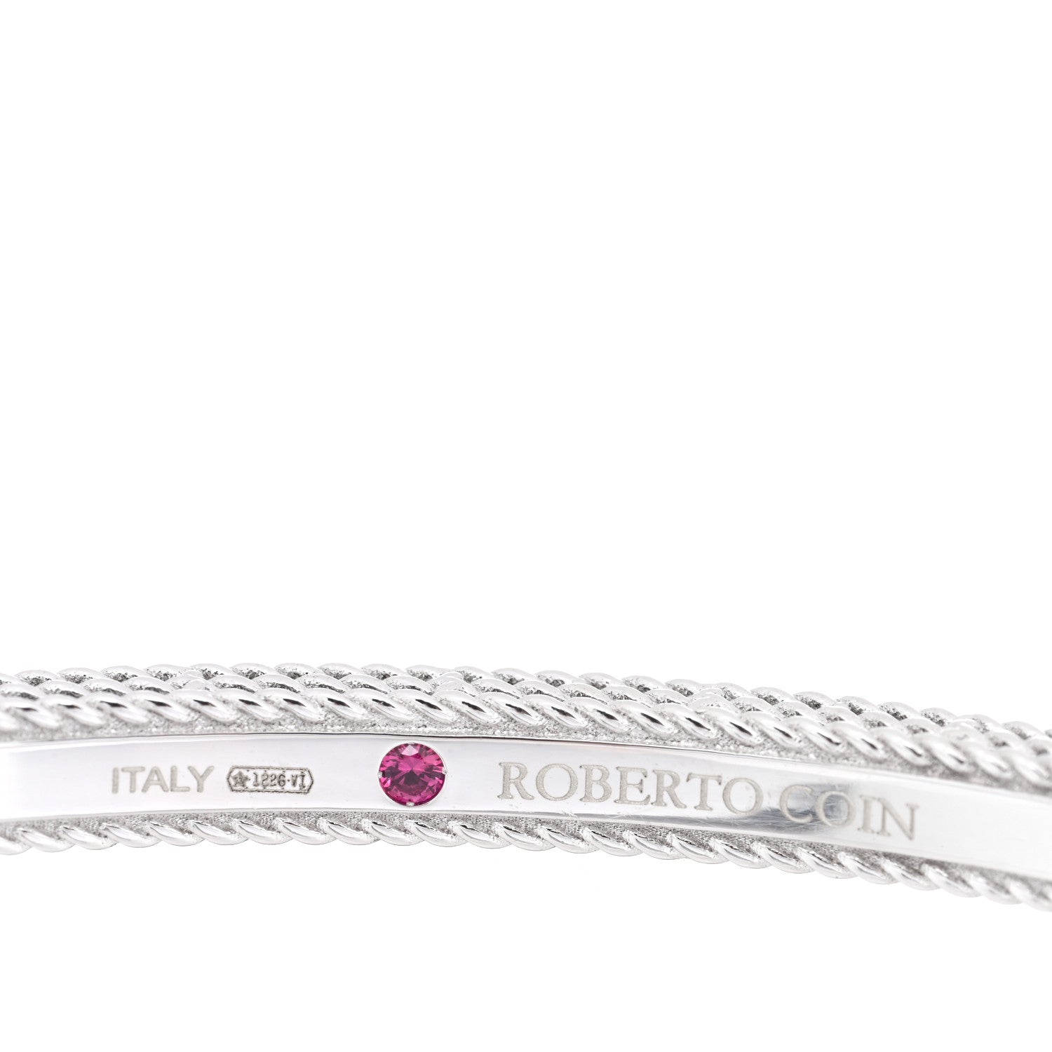 Roberto Coin 18K White Gold Diamond Princess Flower Symphony Flower Charm Bangle Bracelet 3 of 3
