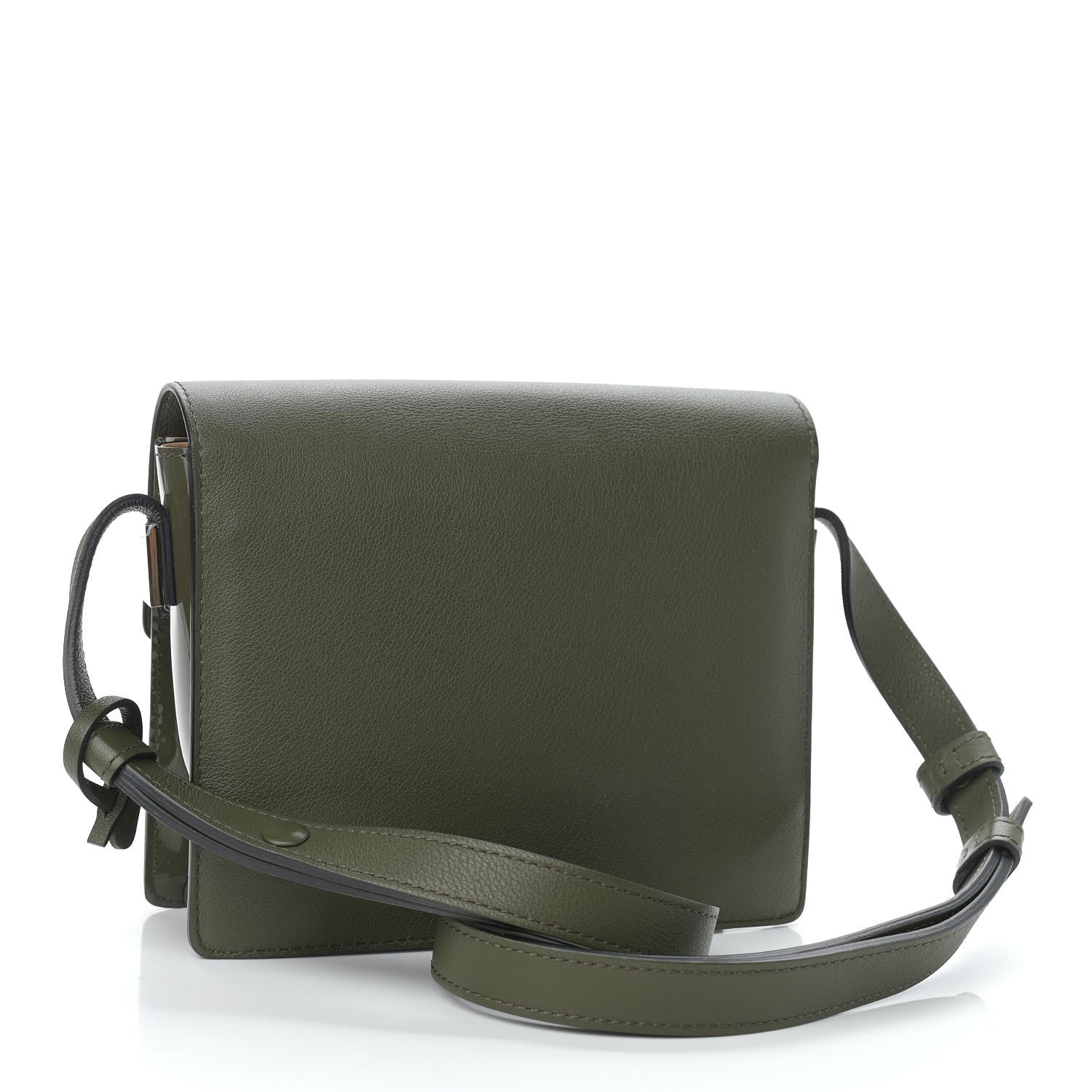 Delvaux Patent Calfskin Suede Mini Madame Crossbody Kaki 3 of 8