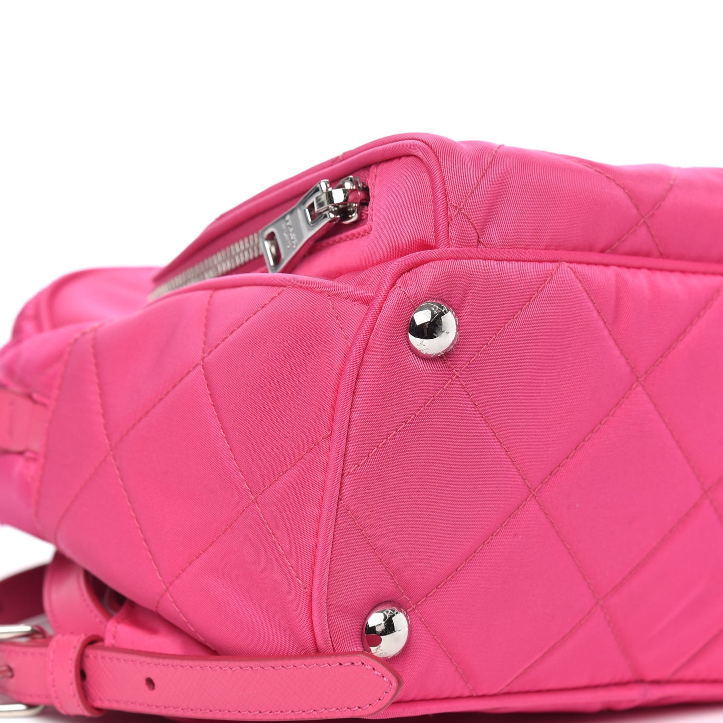 Nylon Tessuto Impuntu Quilted Backpack Fuxia