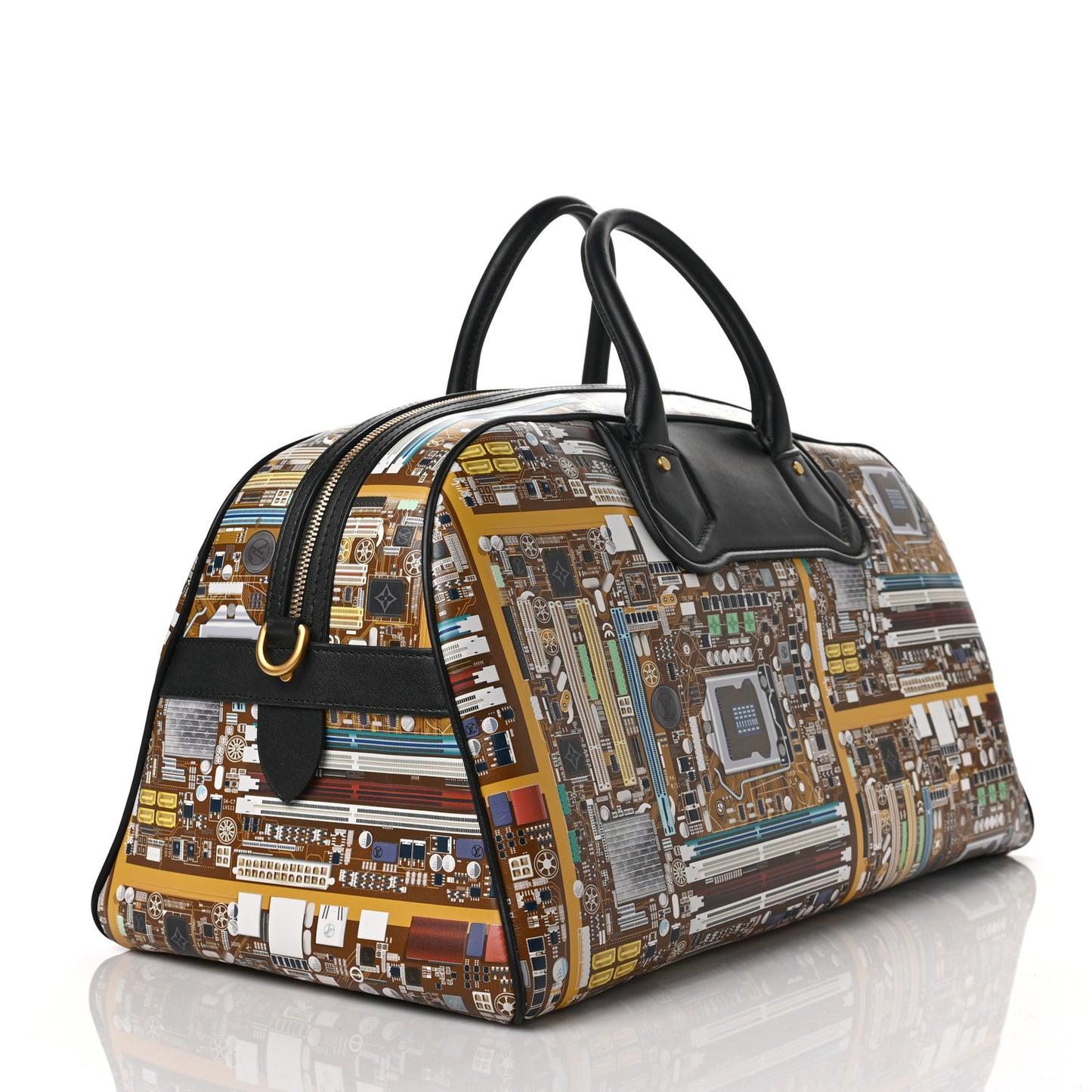 Calfskin Printed Motherboard Week-End Bag Multicolor