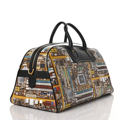 Louis Vuitton Calfskin Printed Motherboard Week-End Bag Multicolor 2 of 5