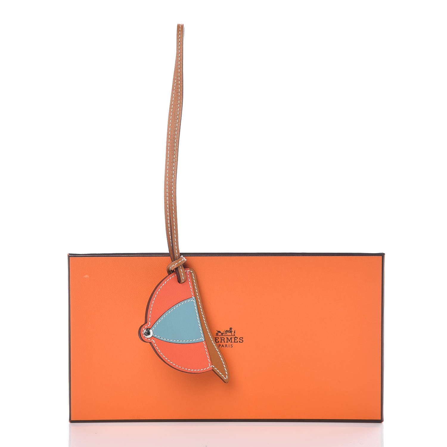 Hermes Butler Swift Paddock Bombe Bag Charm Naturel Sable Orange Poppy Bleu Saint Cyr 4 of 4